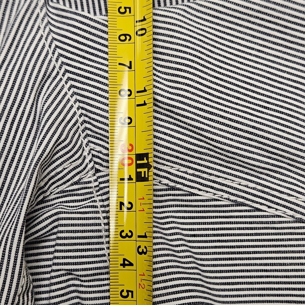Talbots Wide Leg Crop Chino Women 18W Blue White NWT Pinstripe Cotton Trousers - Picture 4 of 10